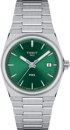 Tissot PRX Green Dial Silver Steel Strap Watch for Women - T137.210.11.081.00