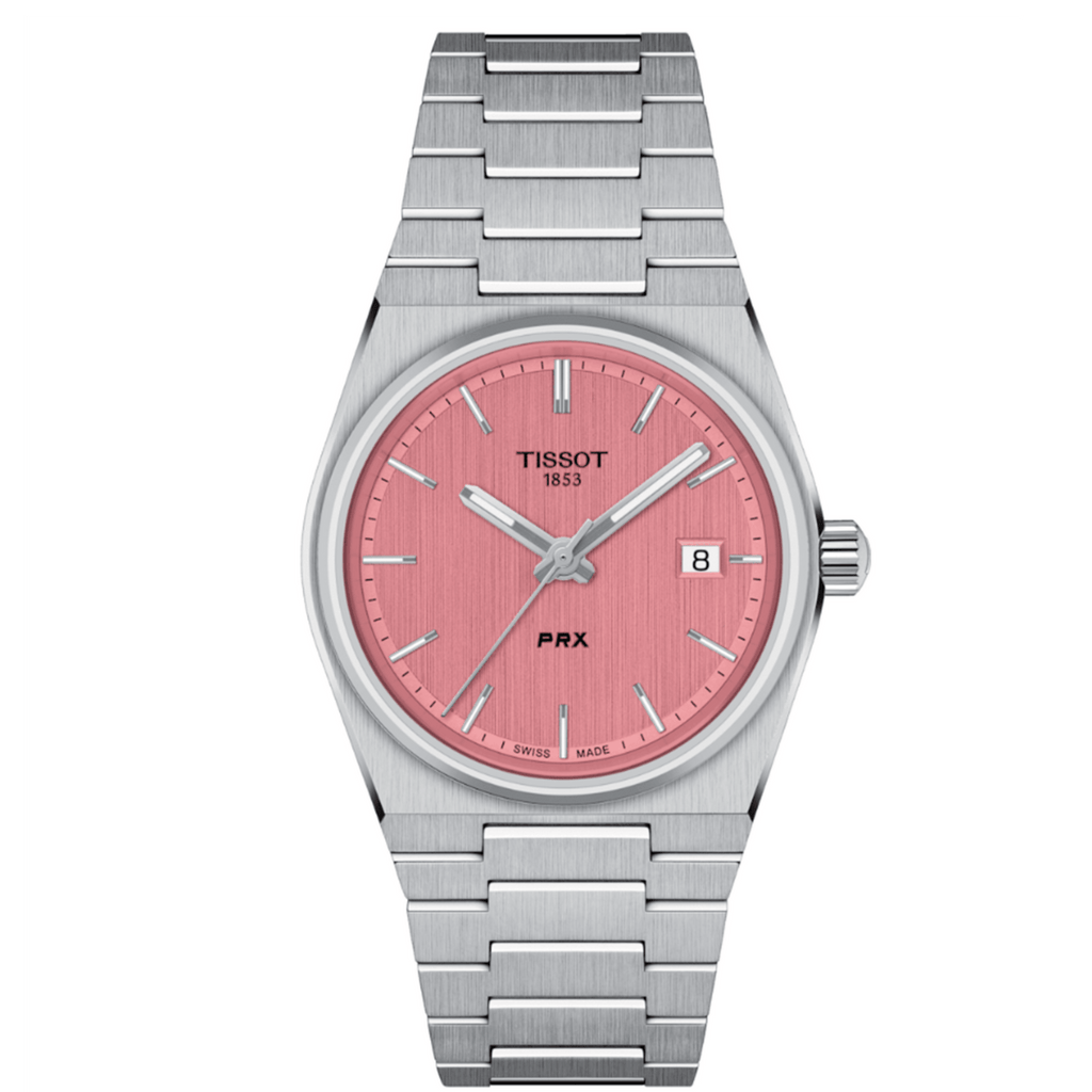 Tissot PRX Quartz Pink Dial Silver Steel Strap Watch for Women - T137.210.11.331.00