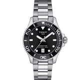 Tissot Seastar 1000 Lady Black Dial Silver Steel Strap Watch for Women - T120.210.11.051.00