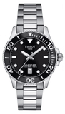 Tissot Seastar 1000 Lady Black Dial Silver Steel Strap Watch for Women - T120.210.11.051.00