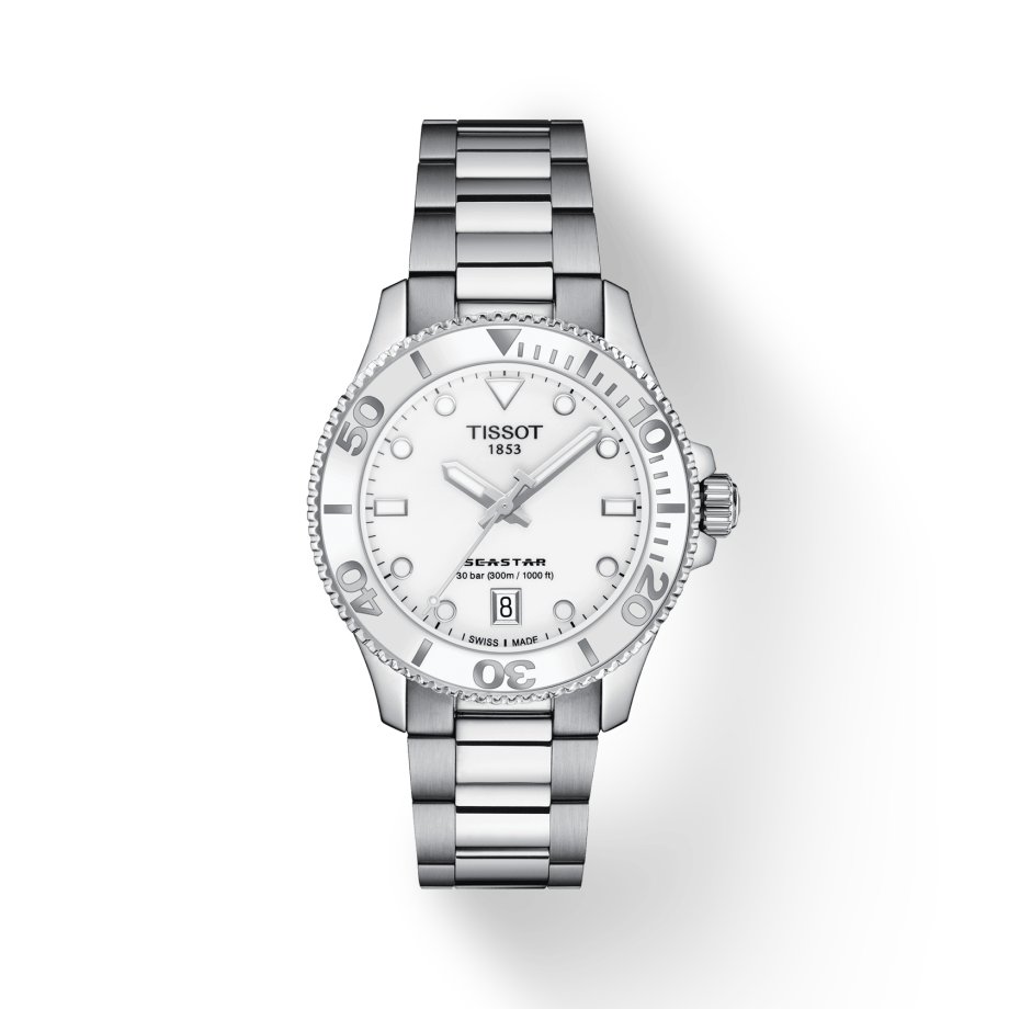 Tissot Seastar 1000 Lady White Dial Silver Steel Strap Unisex Watch - T120.210.11.011.00