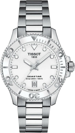 Tissot Seastar 1000 Lady White Dial Silver Steel Strap Unisex Watch - T120.210.11.011.00