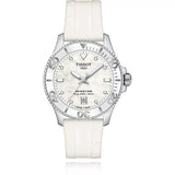 Tissot Seastar 1000 Mother of Pearl White Dial White Rubber Strap Watch for Women - T120.210.17.116.00