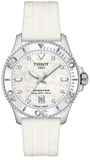 Tissot Seastar 1000 Mother of Pearl White Dial White Rubber Strap Watch for Women - T120.210.17.116.00