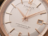 Tissot T Classic Ballade Powermatic 80 Lady Silver Dial Brown Leather Strap Watch For Women - T108.408.26.037.00