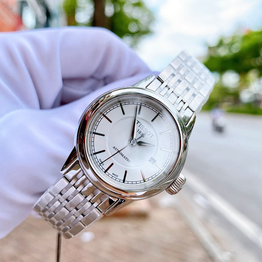 Tissot T Classic Carson Automatic White Dial Silver Steel Strap Watch For Women - T085.207.11.011.00