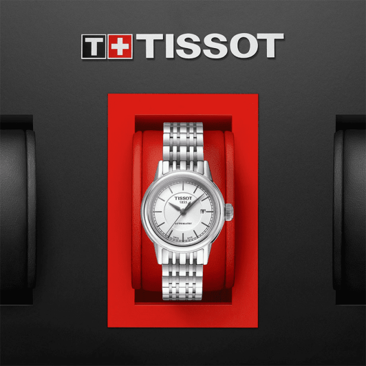 Tissot T Classic Carson Automatic White Dial Silver Steel Strap Watch For Women - T085.207.11.011.00