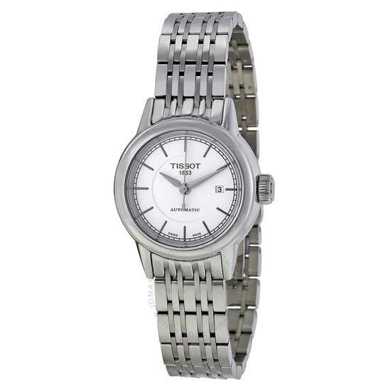 Tissot T Classic Carson Automatic White Dial Silver Steel Strap Watch For Women - T085.207.11.011.00