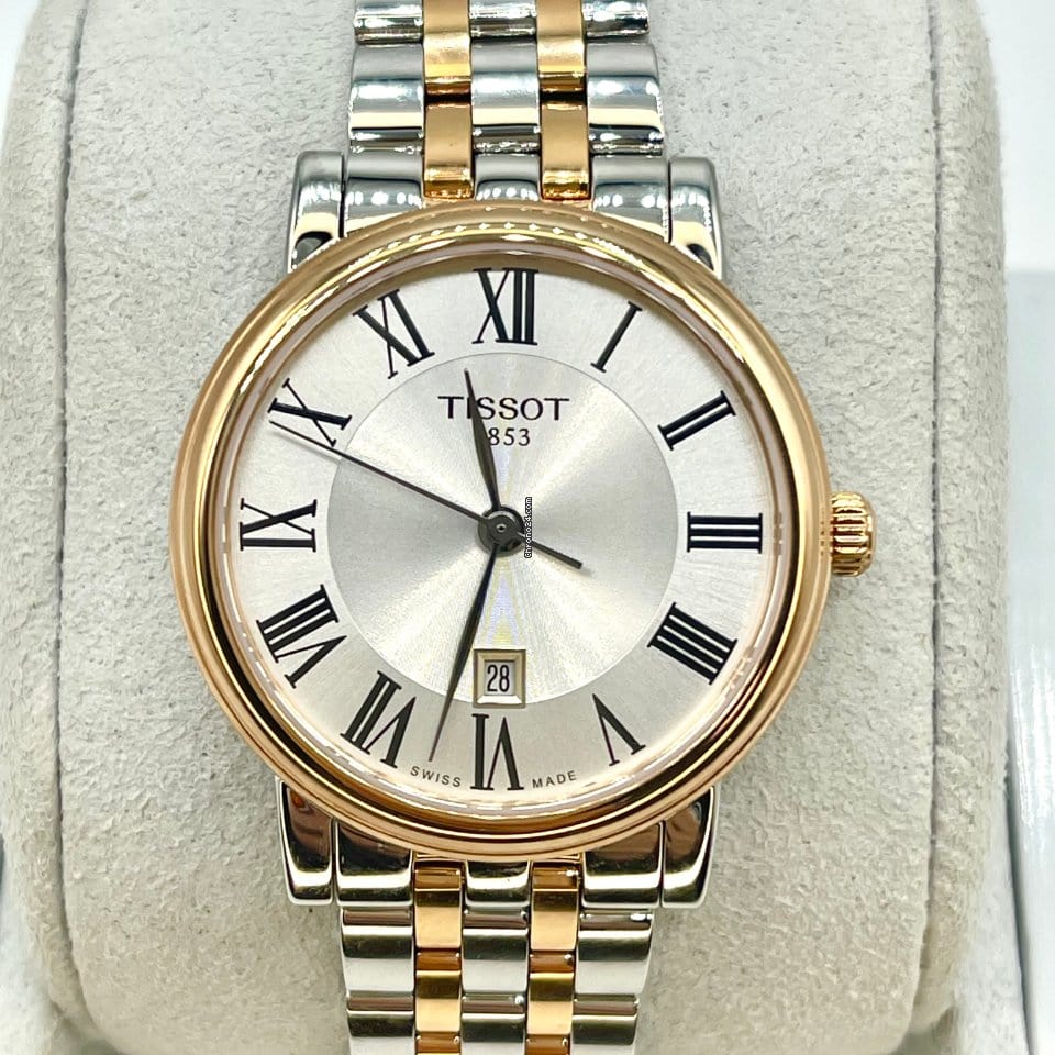Tissot T Classic Carson Lady Premium Silver Dial Two Tone Steel Strap Watch For Women - T122.210.22.033.00