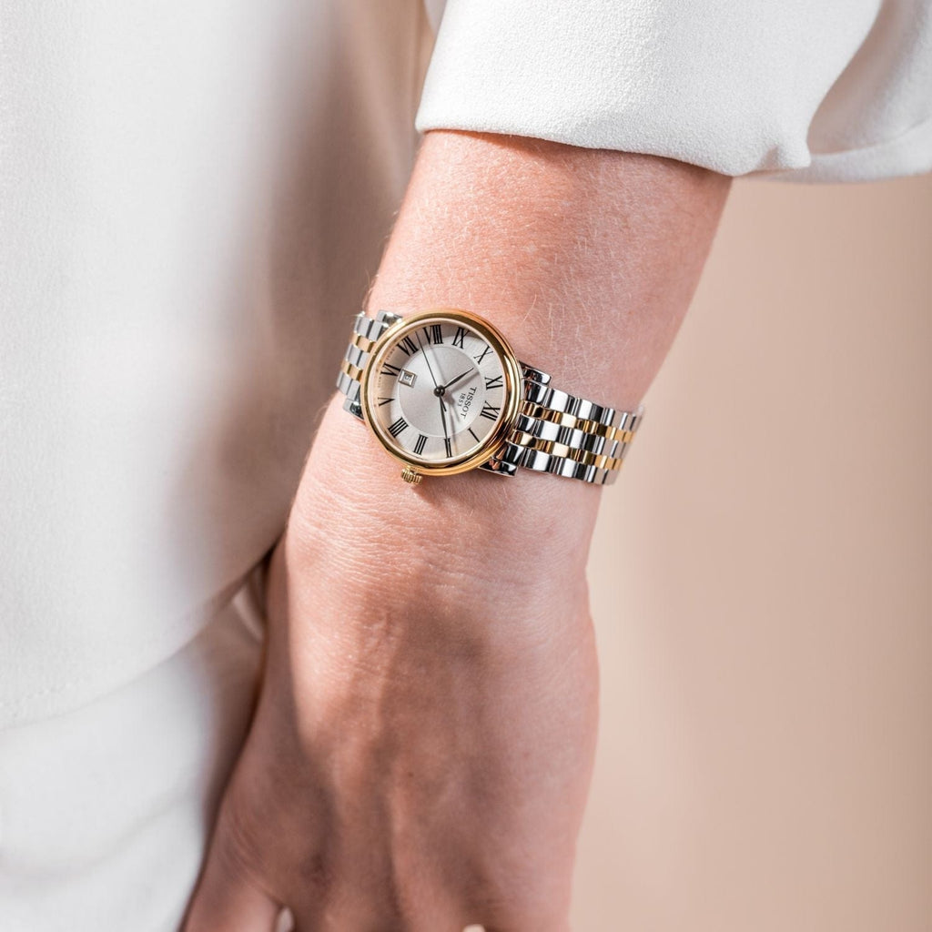 Tissot T Classic Carson Lady Premium Silver Dial Two Tone Steel Strap Watch For Women - T122.210.22.033.00