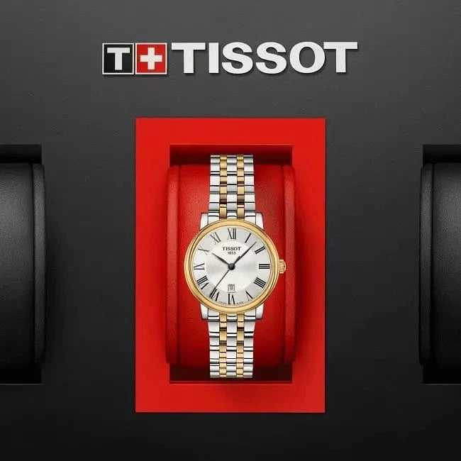 Tissot T Classic Carson Lady Premium Silver Dial Two Tone Steel Strap Watch For Women - T122.210.22.033.00