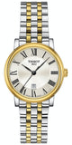 Tissot T Classic Carson Lady Premium Silver Dial Two Tone Steel Strap Watch For Women - T122.210.22.033.00