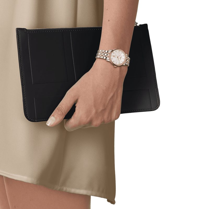 Tissot T Classic Carson Premium 30 White Dial Two Tone Steel Strap Watch for Women - T122.207.22.031.01