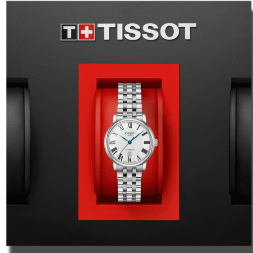 Tissot T Classic Carson Premium Automatic Lady Silver Dial Silver Steel Strap Watch for Women - T122.207.11.033.00