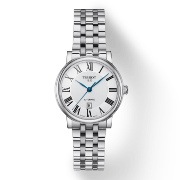 Tissot T Classic Carson Premium Automatic Lady Silver Dial Silver Steel Strap Watch for Women - T122.207.11.033.00