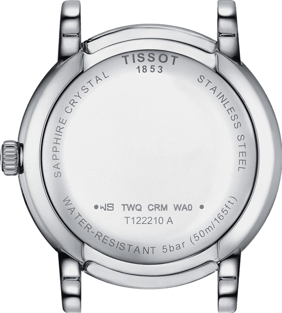 Tissot T Classic Carson Premium Lady Mother of Pearl Pink Dial Silver Steel Strap Watch For Women - T122.210.11.159.00