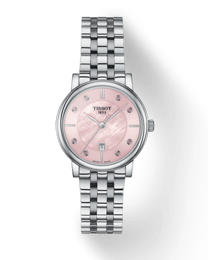 Tissot T Classic Carson Premium Pink Dial Silver Steel Strap Watch for Women - T122.210.11.159.00