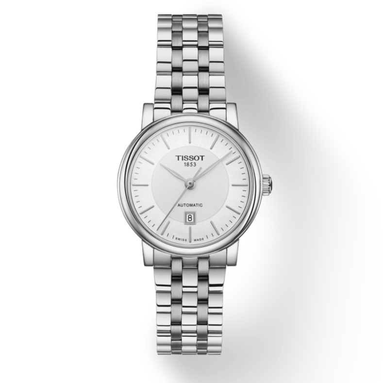 Tissot T Classic Carson Premium Silver Dial Silver Steel Strap Watch for Women - T122.207.11.031.00