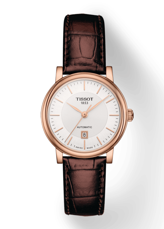 Tissot T Classic Carson Premium White Dial Brown Leather Strap Watch for Women - T122.207.36.031.00