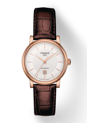 Tissot T Classic Carson Premium White Dial Brown Leather Strap Watch for Women - T122.207.36.031.00