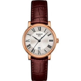 Tissot T Classic Carson Premium White Dial Brown Leather Strap Watch for Women - T122.207.36.033.00