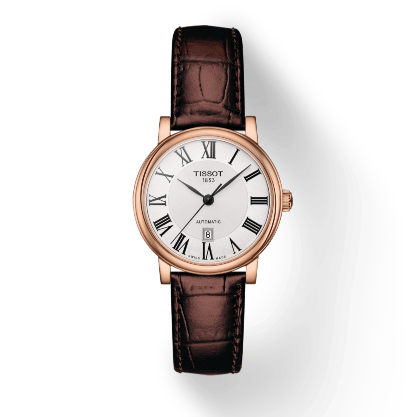 Tissot T Classic Carson Premium White Dial Brown Leather Strap Watch for Women - T122.207.36.033.00