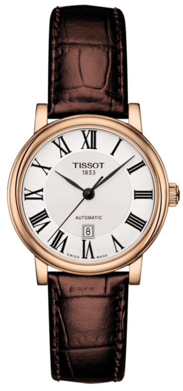 Tissot T Classic Carson Premium White Dial Brown Leather Strap Watch for Women - T122.207.36.033.00