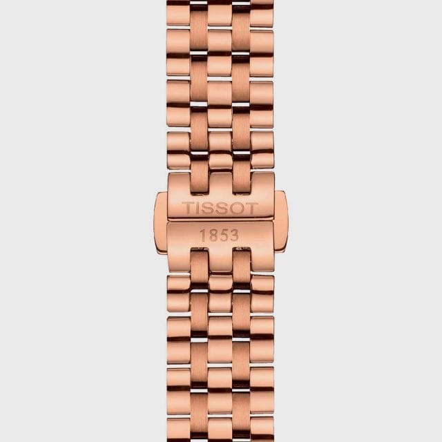 Tissot T Classic Carson Premium White Dial Rose Gold Steel Strap Watch for Women - T122.207.33.031.00