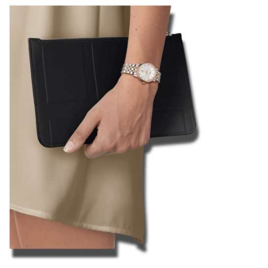 Tissot T Classic Carson Premium White Dial Two Tone Steel Strap Watch for Women - T122.207.22.031.00