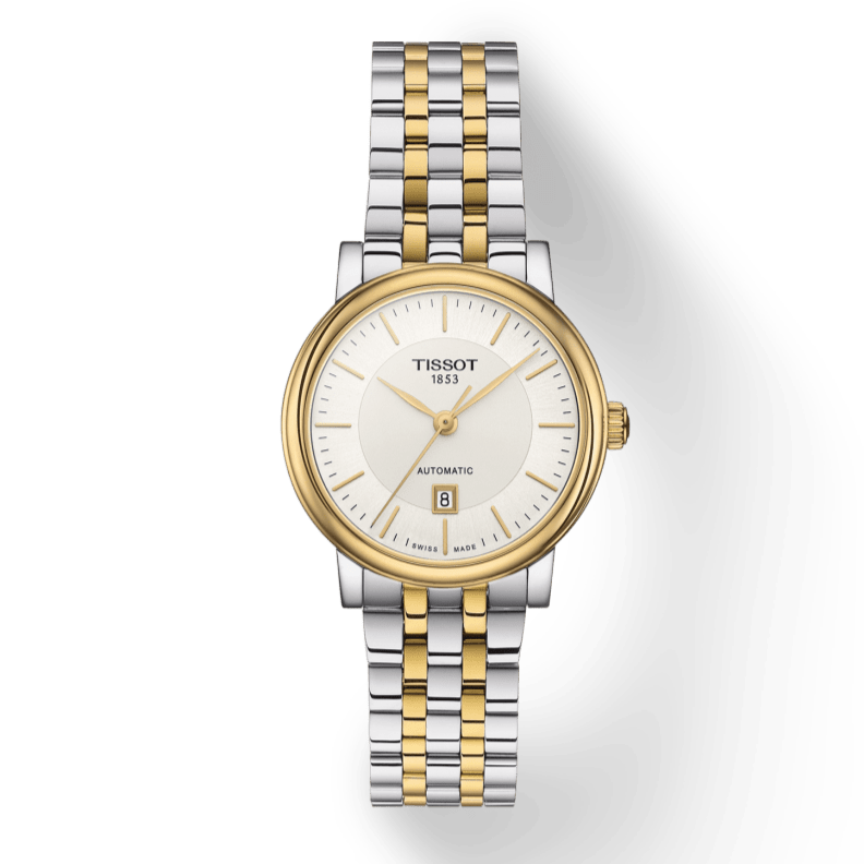 Tissot T Classic Carson Premium White Dial Two Tone Steel Strap Watch for Women - T122.207.22.031.00