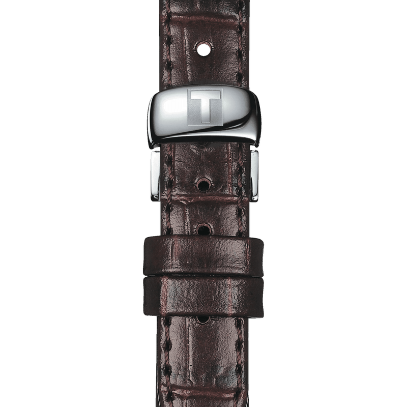 Tissot T Classic Le Locle Automatic Silver Dial Brown Leather Strap Watch For Women - T006.207.16.038.00