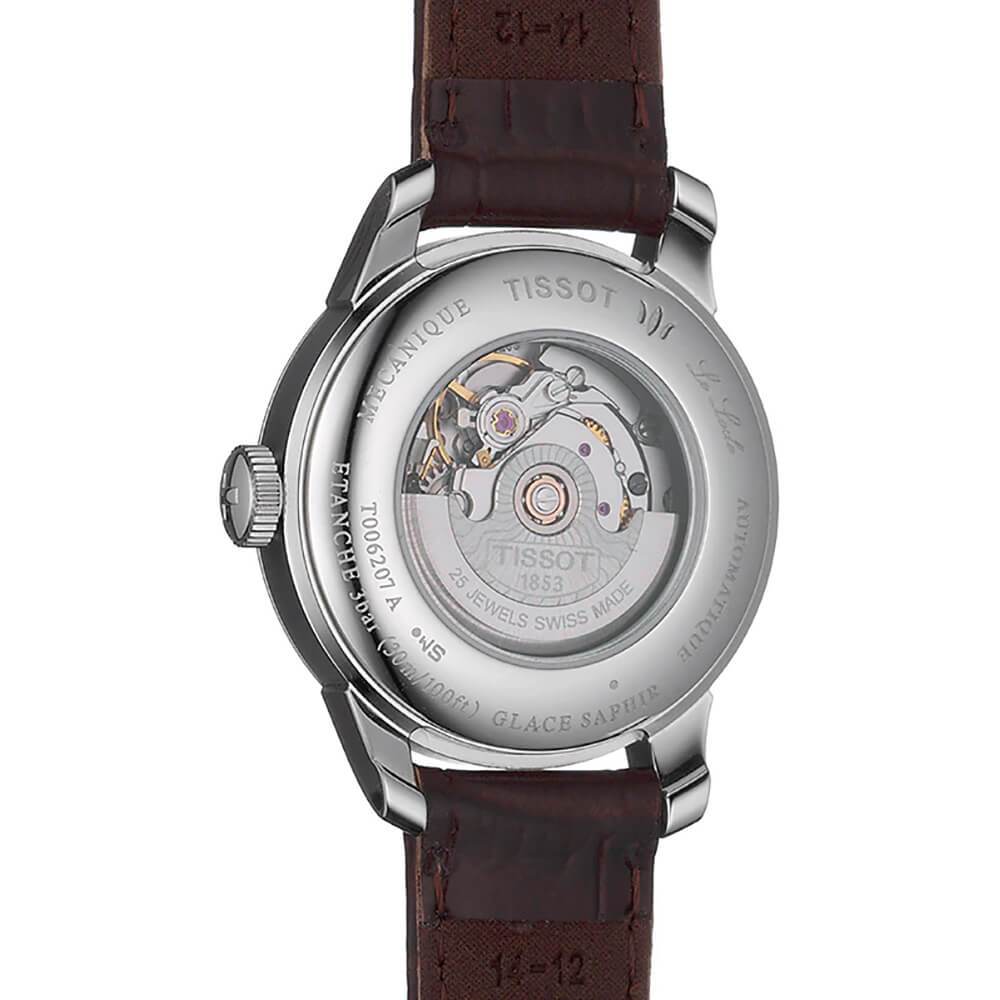 Tissot T Classic Le Locle Automatic Silver Dial Brown Leather Strap Watch For Women - T006.207.16.038.00