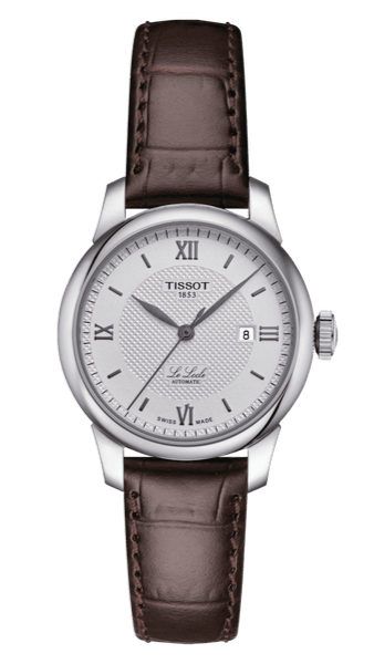 Tissot T Classic Le Locle Automatic Silver Dial Brown Leather Strap Watch For Women - T006.207.16.038.00