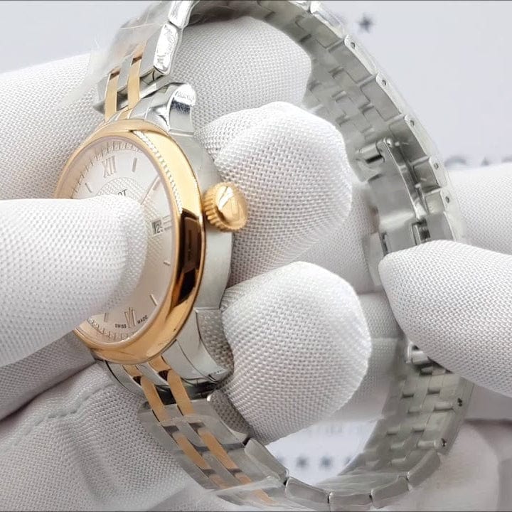 Tissot T Classic Le Locle Automatic Silver Dial Two Tone Steel Strap Watch For Women - T006.207.22.038.00