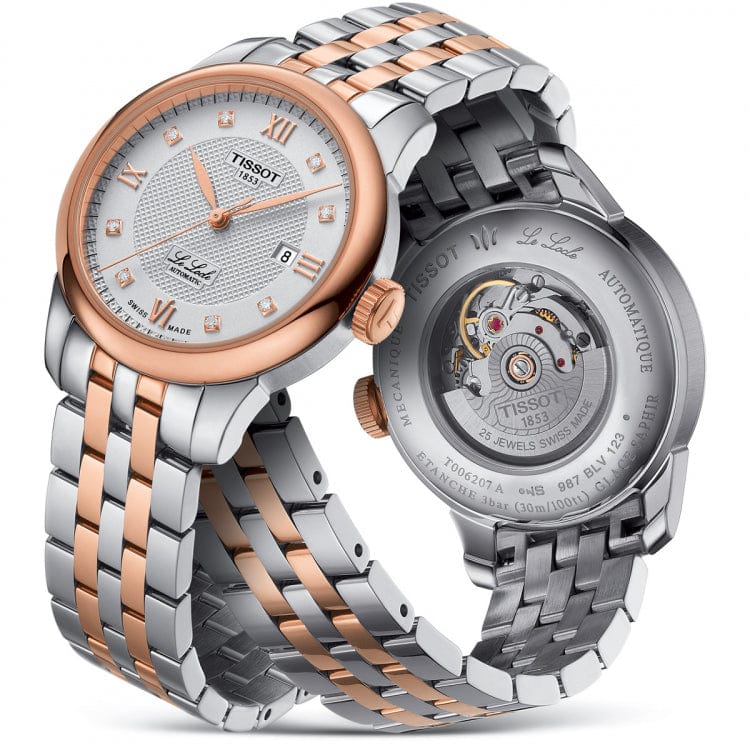 Tissot T Classic Le Locle Automatic Silver Dial Two Tone Steel Strap Watch For Women - T006.207.22.038.00