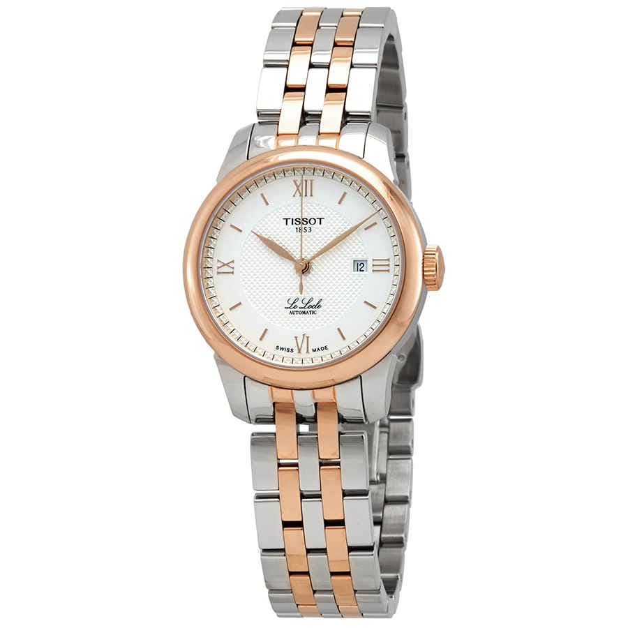 Tissot T Classic Le Locle Automatic Silver Dial Two Tone Steel Strap Watch For Women - T006.207.22.038.00