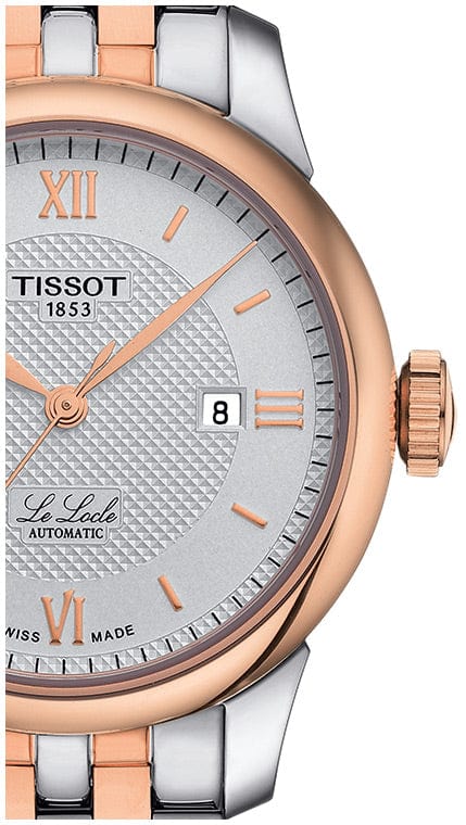 Tissot T Classic Le Locle Automatic Silver Dial Two Tone Steel Strap Watch For Women - T006.207.22.038.00