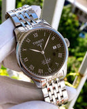 Tissot T Classic Le Locle Powermatic 80 Black Dial Silver Steel Strap Watch For Women - T41.1.483.53