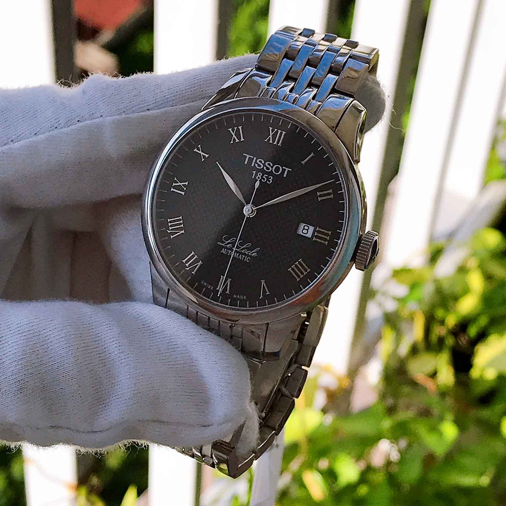 Tissot T Classic Le Locle Powermatic 80 Black Dial Silver Steel Strap Watch For Women - T41.1.483.53