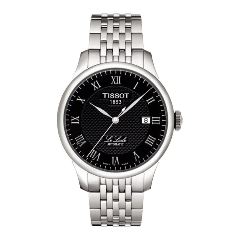 Tissot T Classic Le Locle Powermatic 80 Black Dial Silver Steel Strap Watch For Women - T41.1.483.53