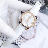 Tissot T-Classic Powermatic 80 Mother of Pearl Silver Dial White Leather Strap Watch For Women - T108.208.26.117.00