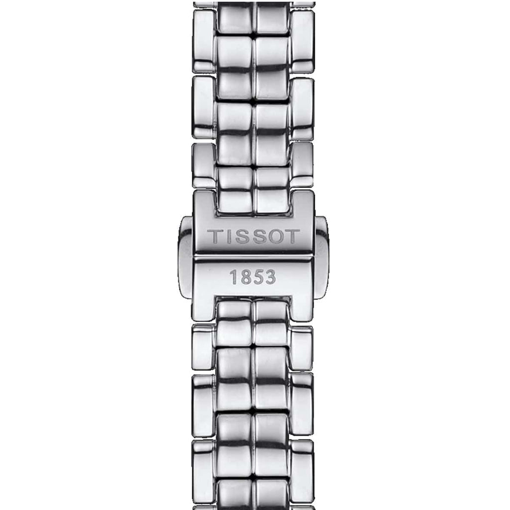 Tissot T Lady Flamingo Diamonds White Dial Silver Steel Strap Watch For Women - T094.210.11.116.01