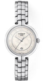 Tissot T Lady Flamingo Diamonds White Dial Silver Steel Strap Watch For Women - T094.210.11.116.01