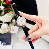 Tissot T Lady Flamingo Mother of Pearl White Dial Black Leather Strap Watch for Women - T094.210.16.111.00