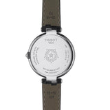 Tissot T Lady Flamingo Mother of Pearl White Dial Black Leather Strap Watch for Women - T094.210.16.111.00