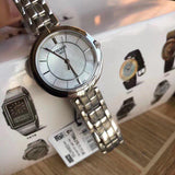 Tissot T Lady Flamingo Mother of Pearl White Dial Silver Steel Strap Watch For Women - T094.210.11.111.00