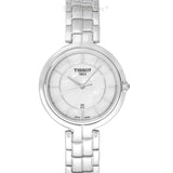 Tissot T Lady Flamingo Mother of Pearl White Dial Silver Steel Strap Watch For Women - T094.210.11.111.00