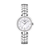 Tissot T Lady Flamingo Mother of Pearl White Dial Silver Steel Strap Watch For Women - T094.210.11.111.00