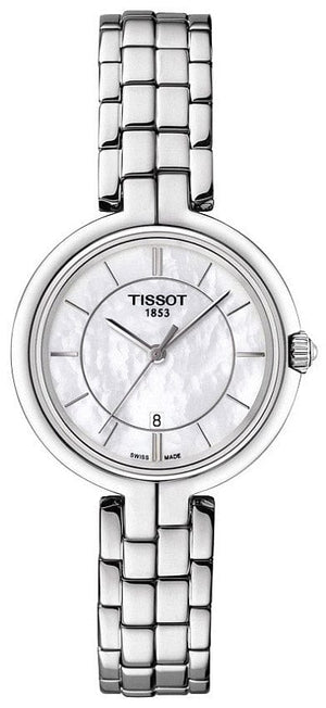 Tissot T Lady Flamingo Mother of Pearl White Dial Silver Steel Strap Watch For Women - T094.210.11.111.00