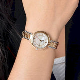 Tissot T Lady Flamingo Mother of Pearl White Dial Two Tone Steel Strap Watch For Women - T094.210.22.111.00